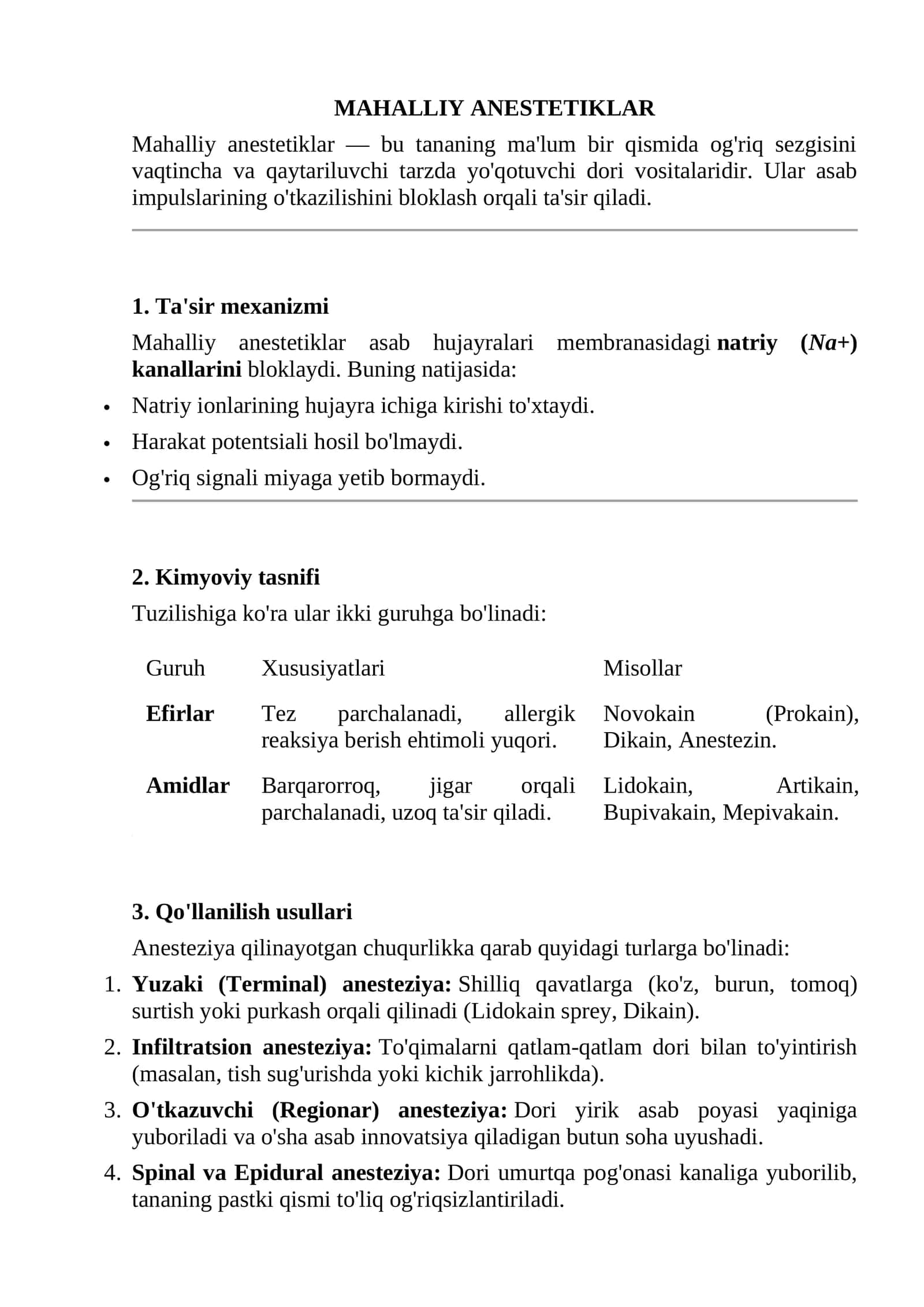 Mahalliy anestetiklar 1