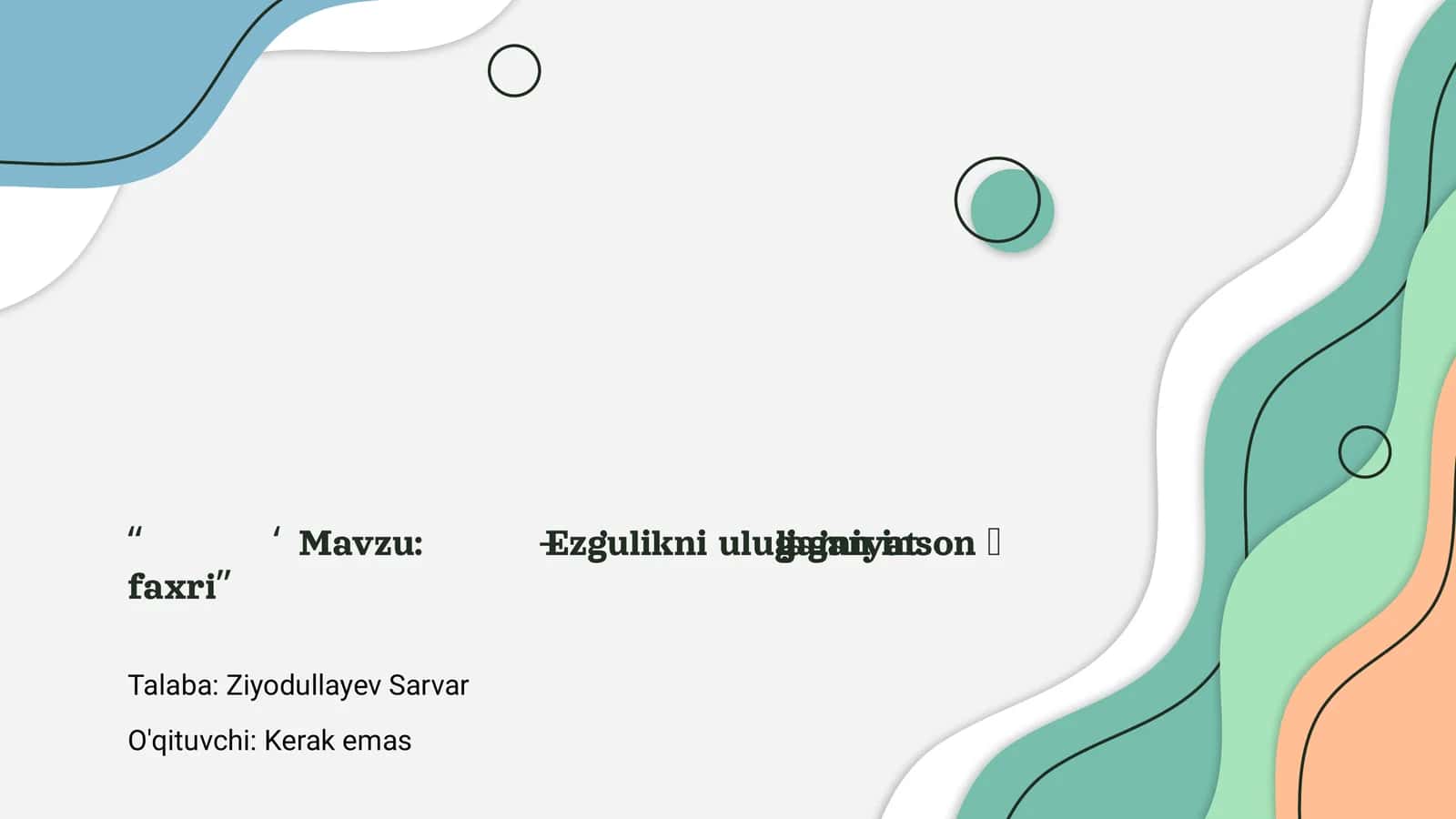Ezgulikni ulug'lagan inson - jamiyat faxri 1