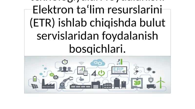 Bulut servislaridan foydalanish bosqichlari 1