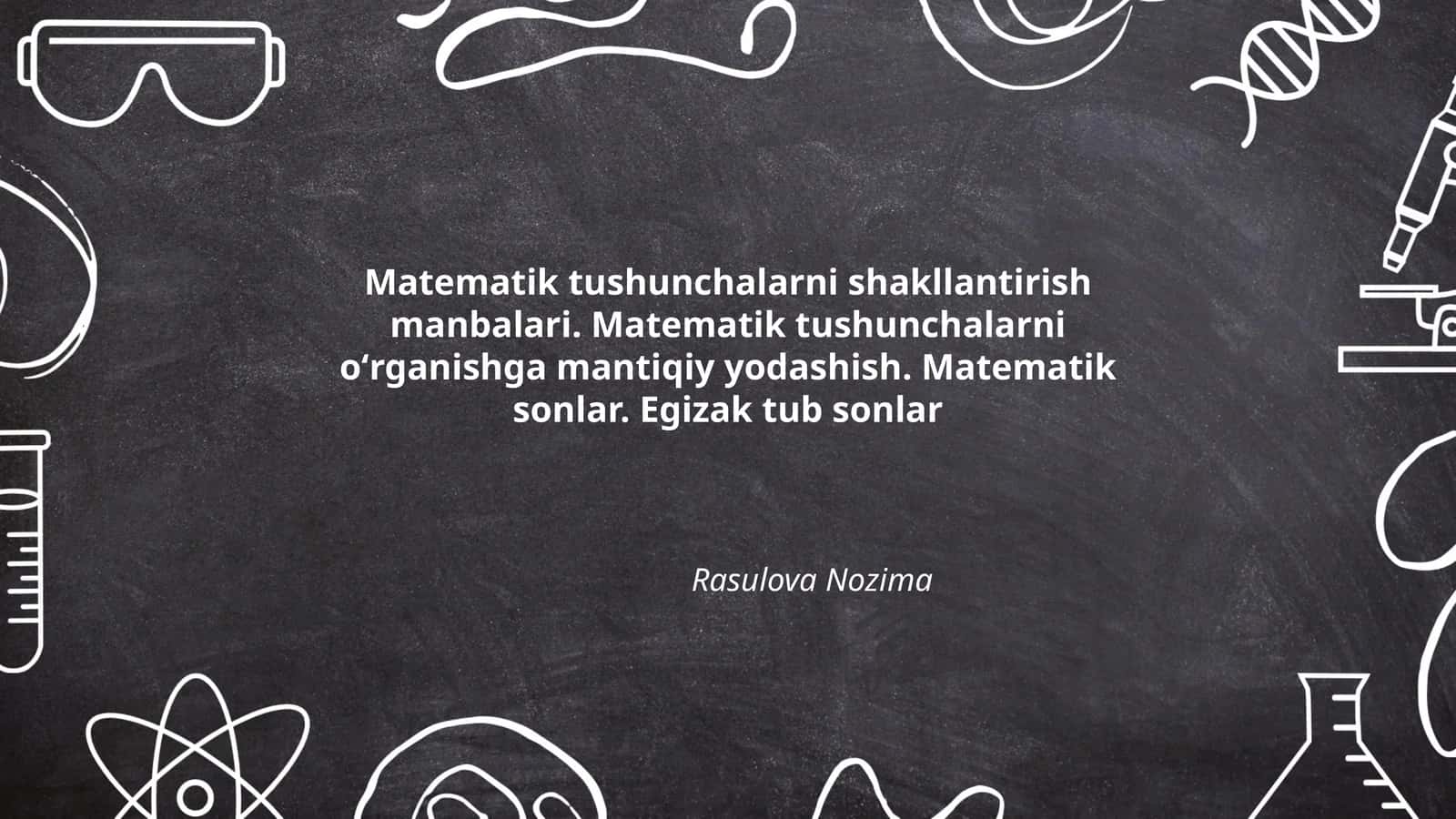 Matematik tushunchalarni shakllantirish manbalari 1