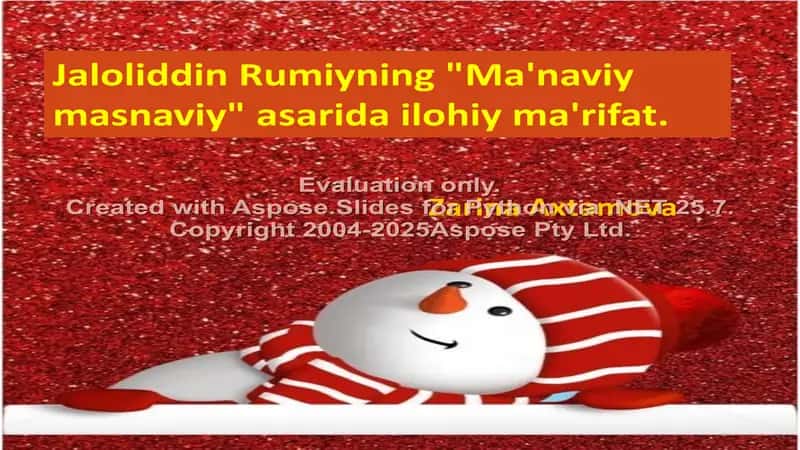 Jaloliddin Rumiyning "Ma'naviy masnaviy" asari 1