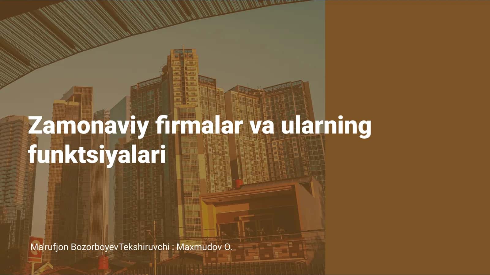 Zamonaviy firmalar va ularning funktsiyalari 1