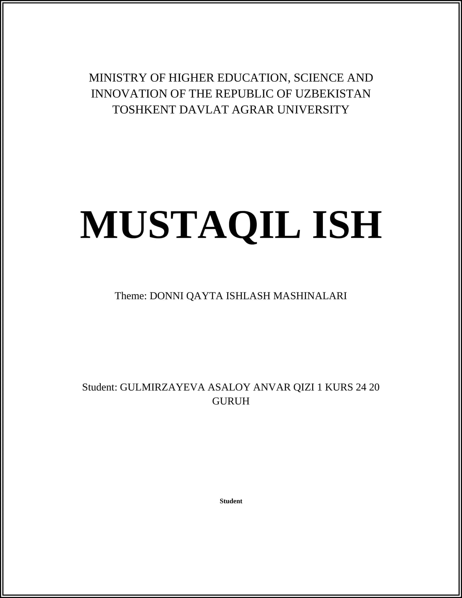 DONNI QAYTA ISHLASH MASHINALARI 1
