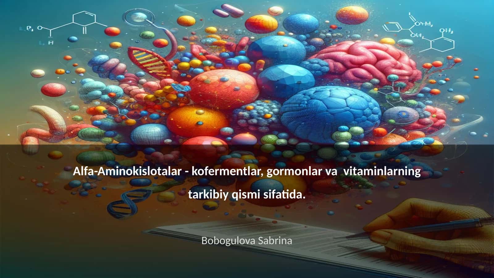 Alfa-Aminokislotalar - kofermentlar, gormonlar va vitaminlarning tarkibiy qismi sifatida 1