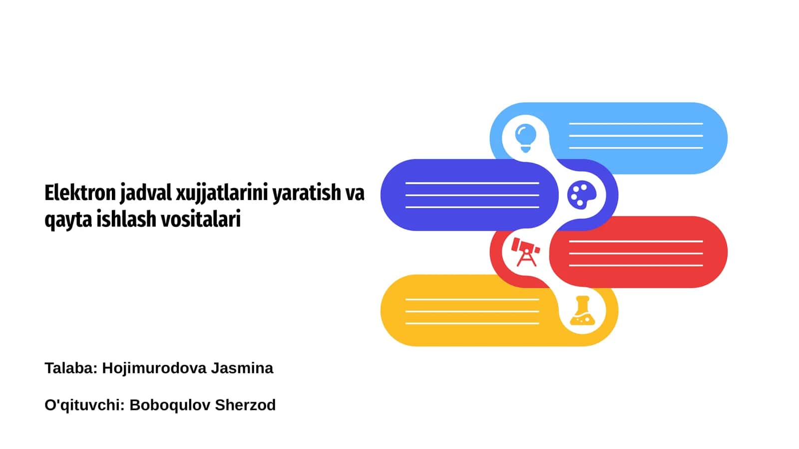 Elektron jadval yaratish va qayta ishlash vositalari 1