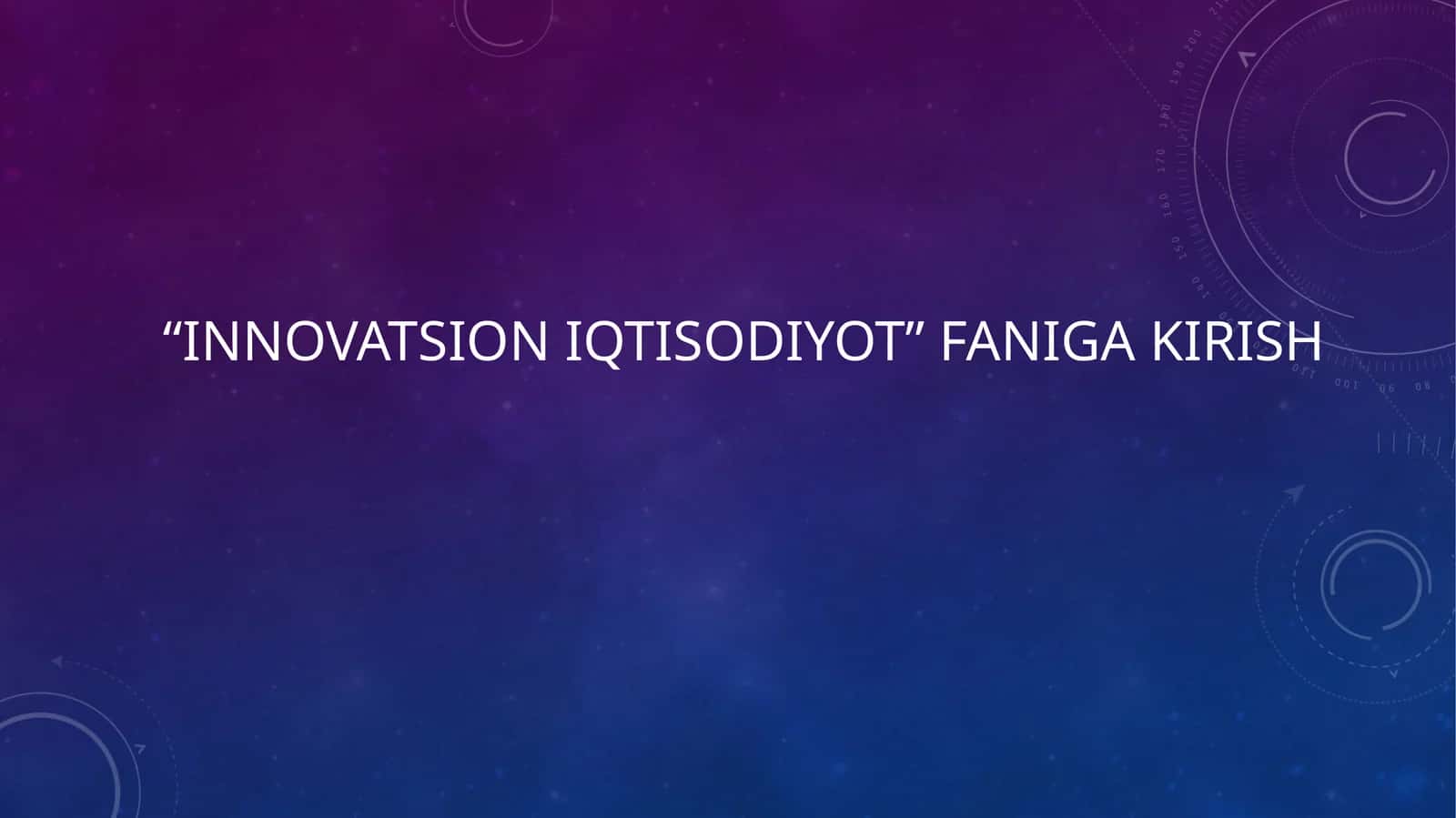 INNOVATSION IQTISODIYOT 1