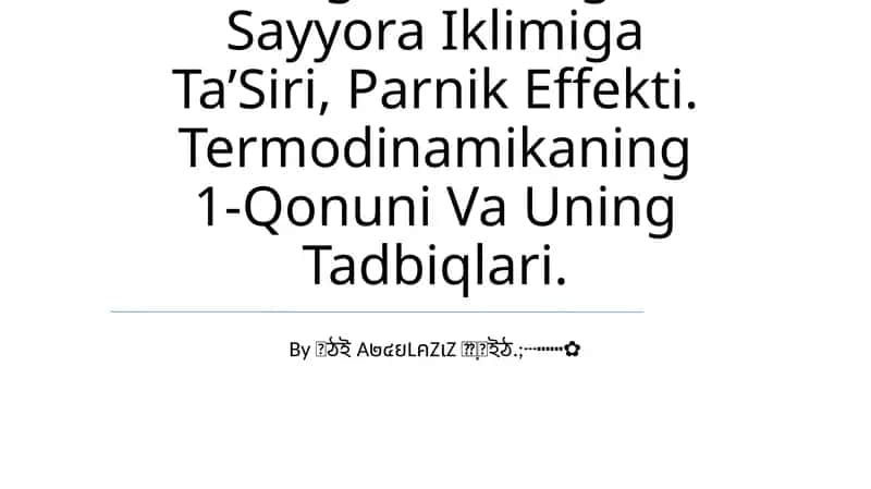 Gazlarning Molyar Va Solishtirma Issiklik Sigimi Va Energiyaning Teng Taqsimot Qonuni 1