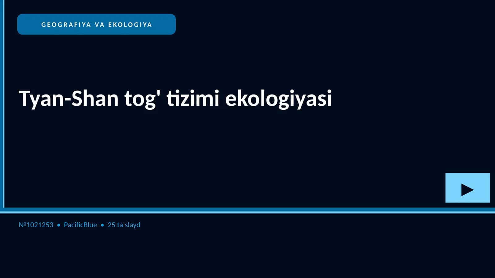 Tyan-Shan tog' tizimi ekologiyasi 1