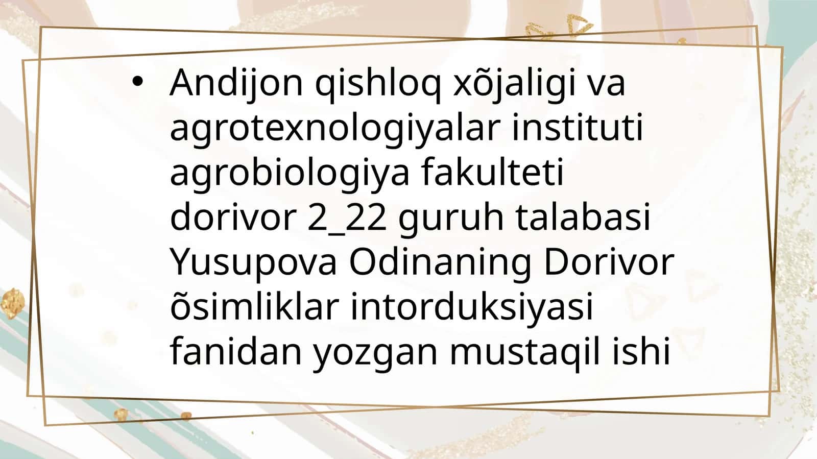 Dorivor o'simliklar introduksiyasi 1
