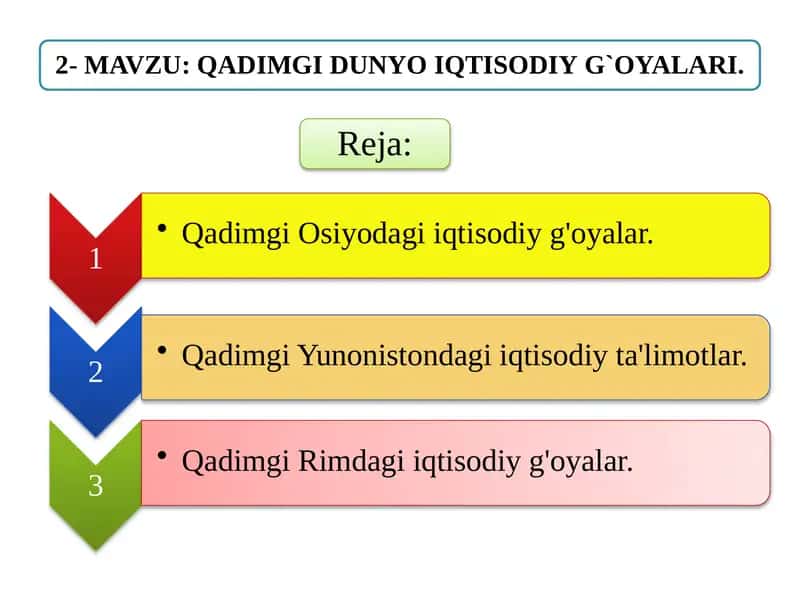 Qadimgi Sharqdagi iqtisodiy g'oyalar 1