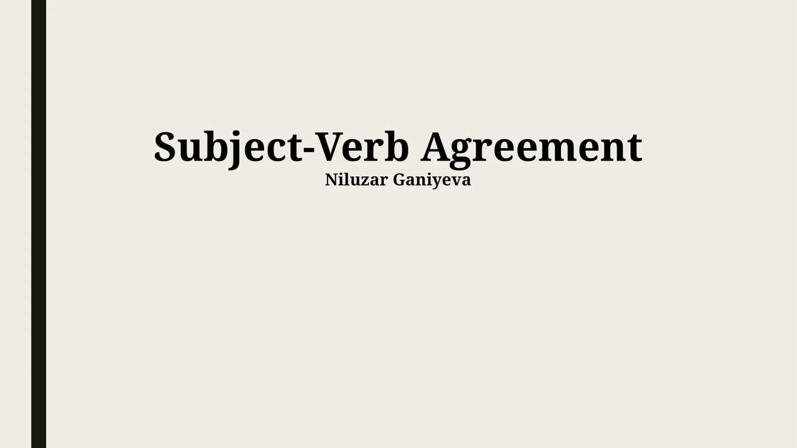 Subject-Verb Agreement 1