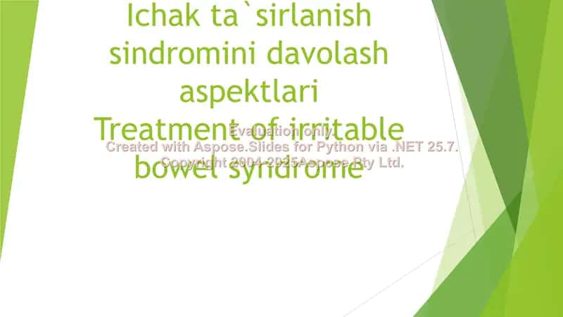 Ichak ta`sirlanish sindromini davolash aspektlari 1