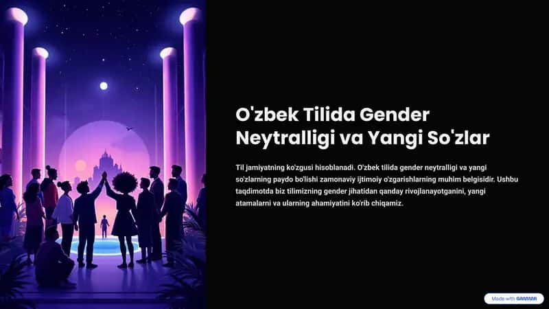 O'zbek Tilida Gender Neytralligi va Yangi So'zlar 1