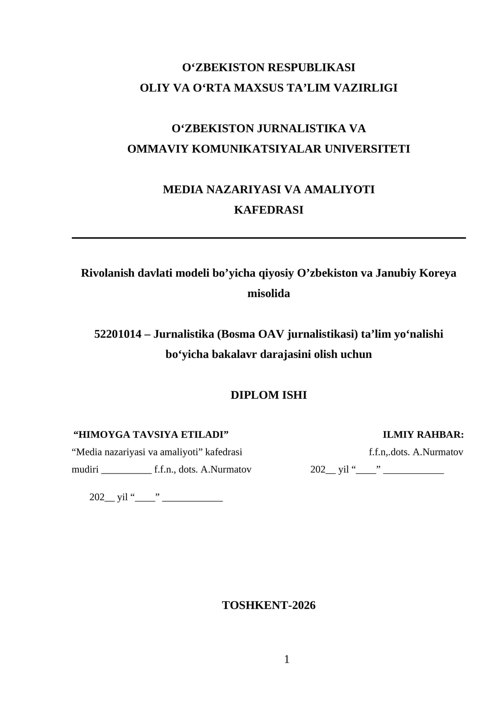 Jurnalistika (Bosma OAV jurnalistikasi) 1