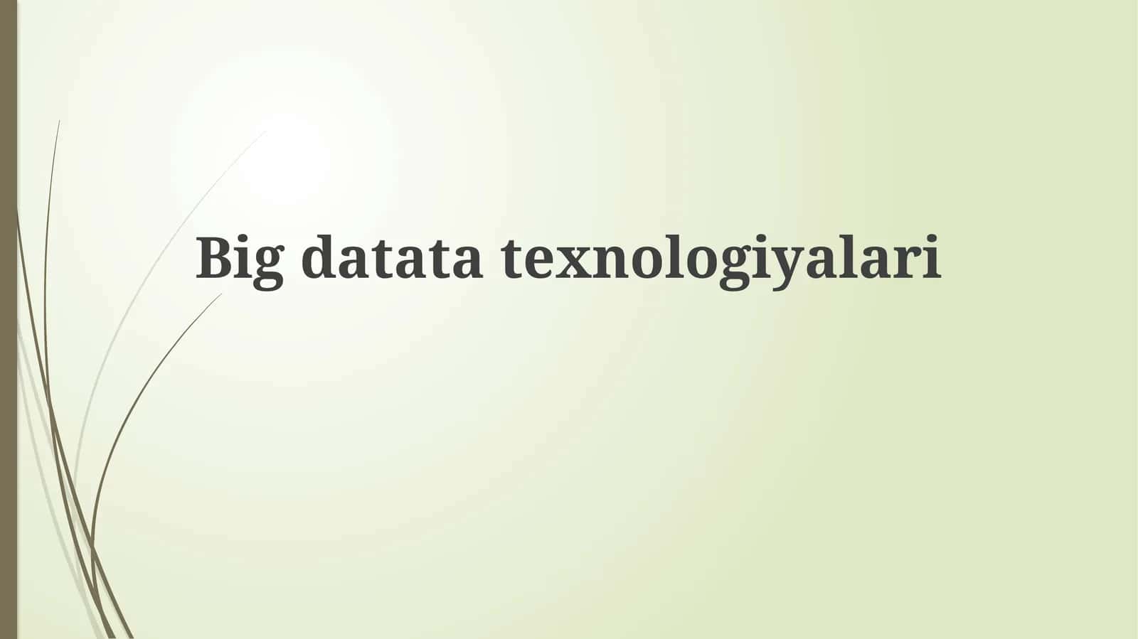 Bigdatatatexnologiyalari 1