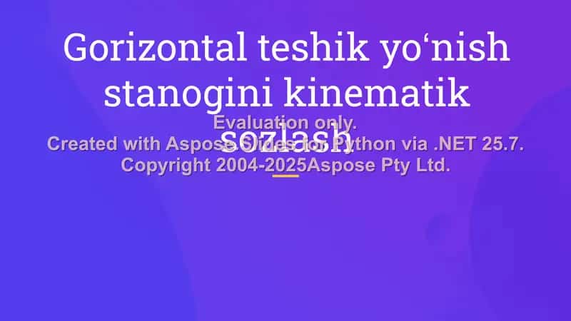 Stanogni sozlash 1