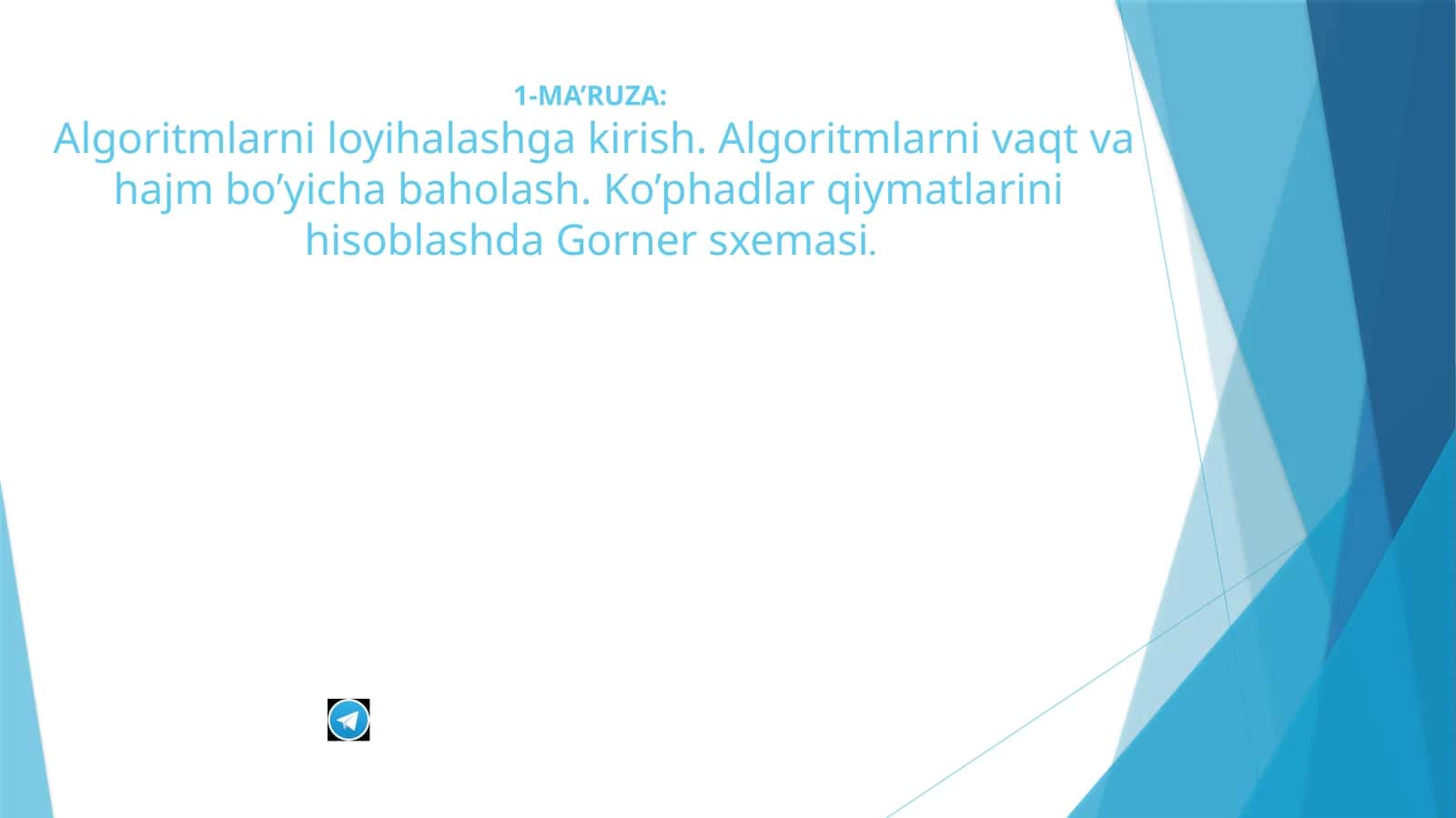 Algoritm tuzish prinsiplari 1