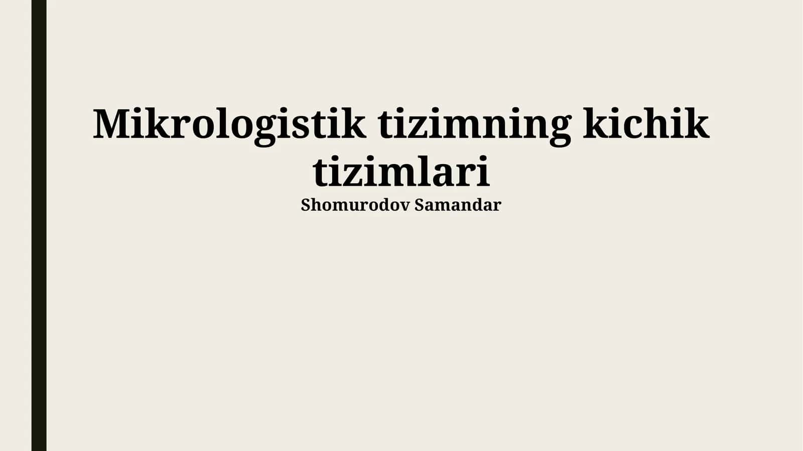 Mikrologistik tizimning kichik tizimlari 1