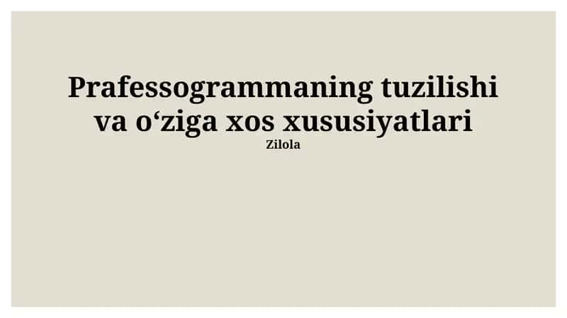 Kasbiy dasturlash 1
