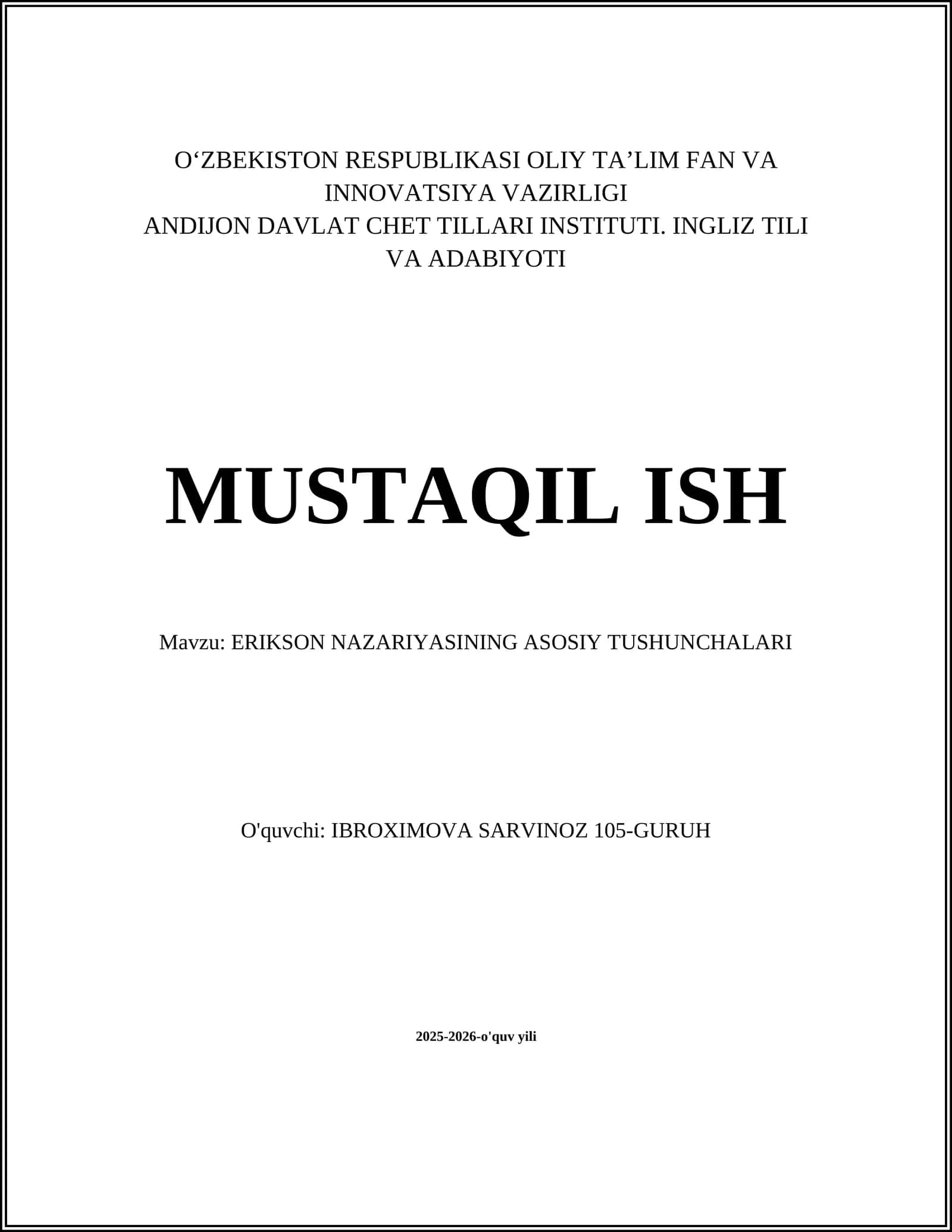 ERIKSON NAZARIYASINING ASOSIY TUSHUNCHALARI 1