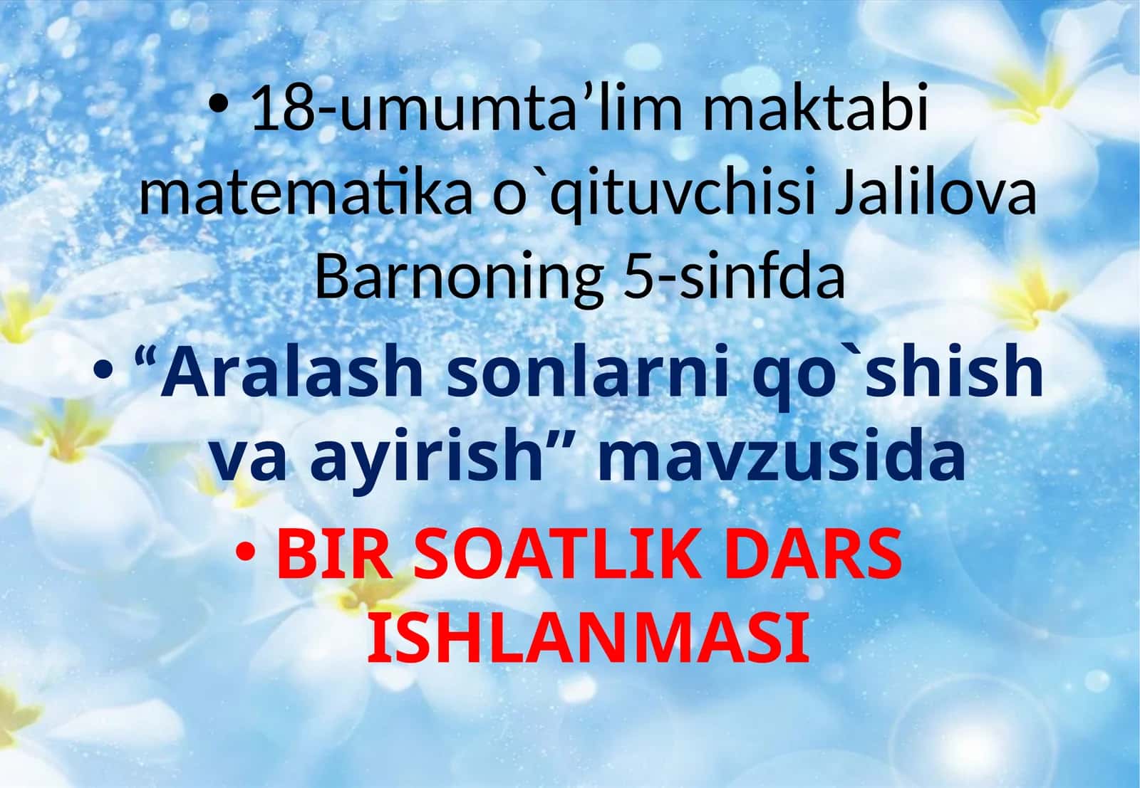 Aralash sonlarni qo`shish va ayirish 1