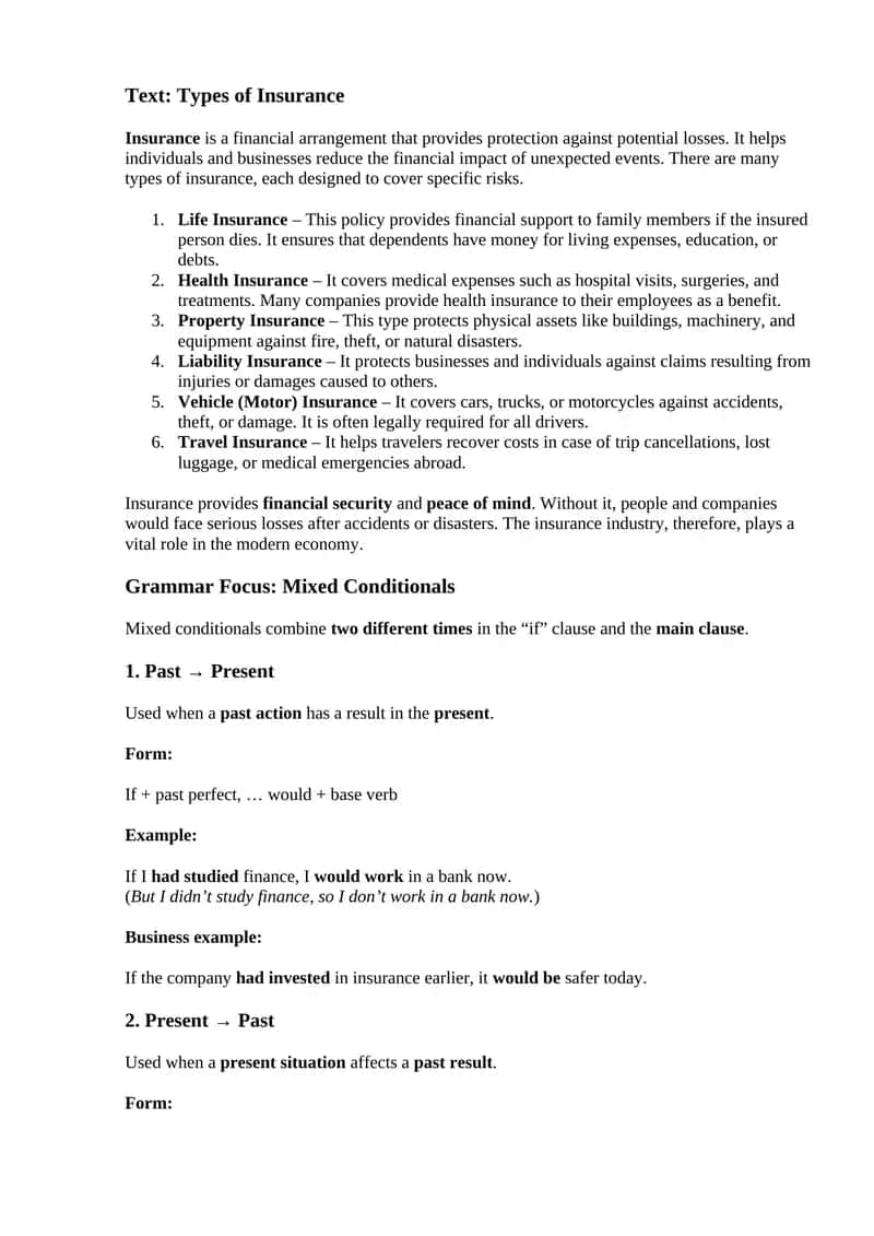 Types of Insurance 1