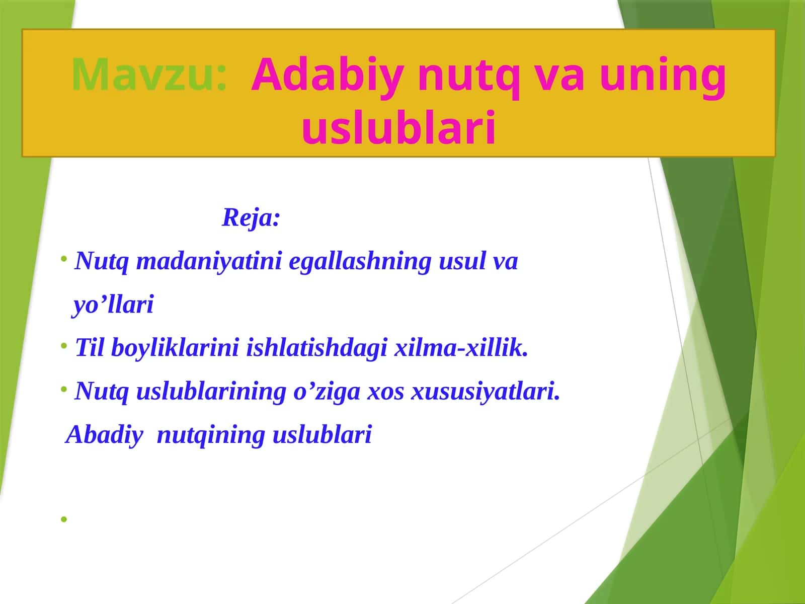 Adabiy nutq va uning uslublari 1