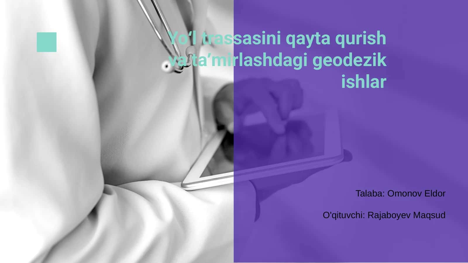 Yoʻl trassasini qayta qurish va taʼmirlashdagi geodezik ishlar 1