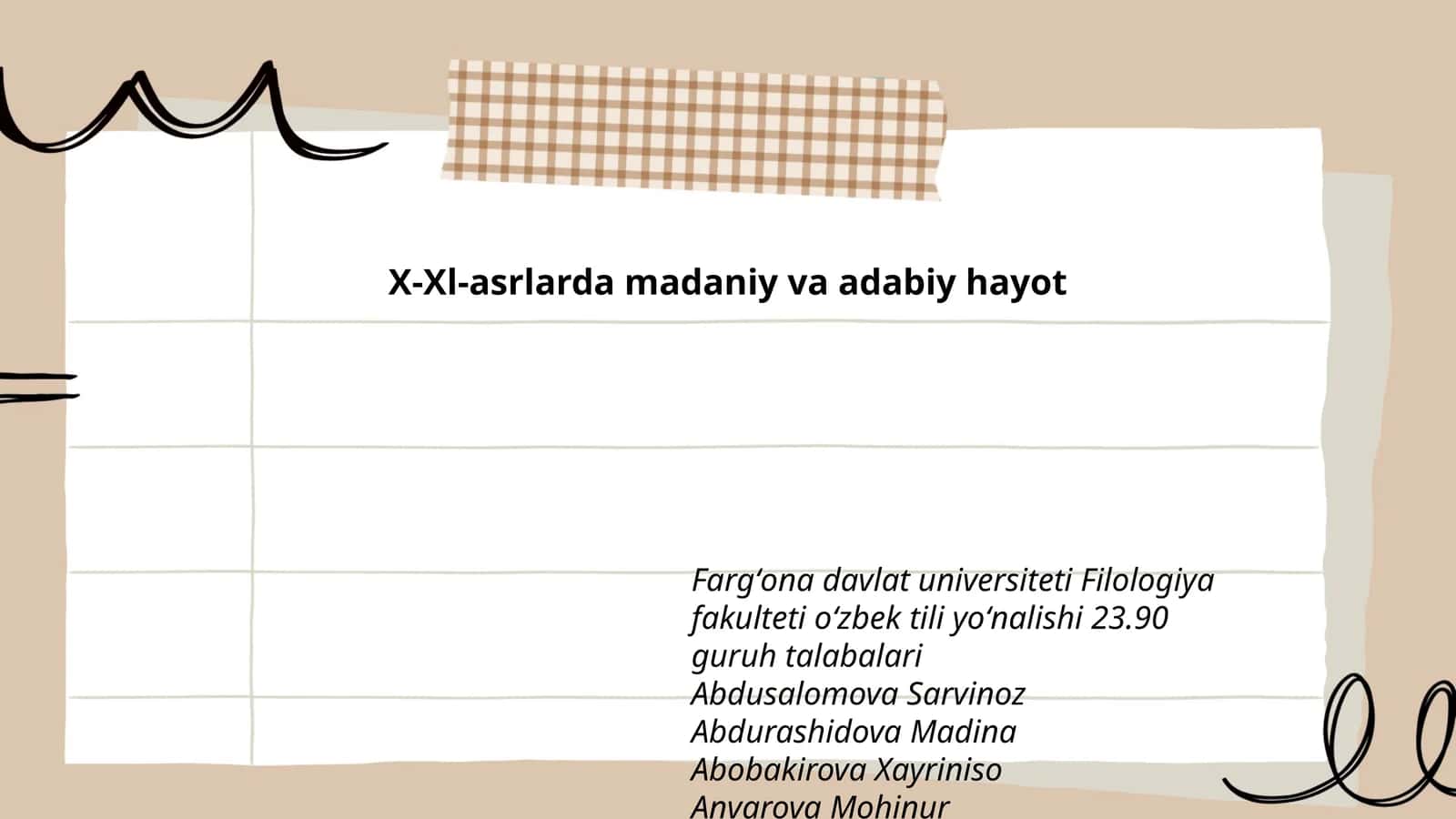 X-Xl-asrlarda madaniy va adabiy hayot 1