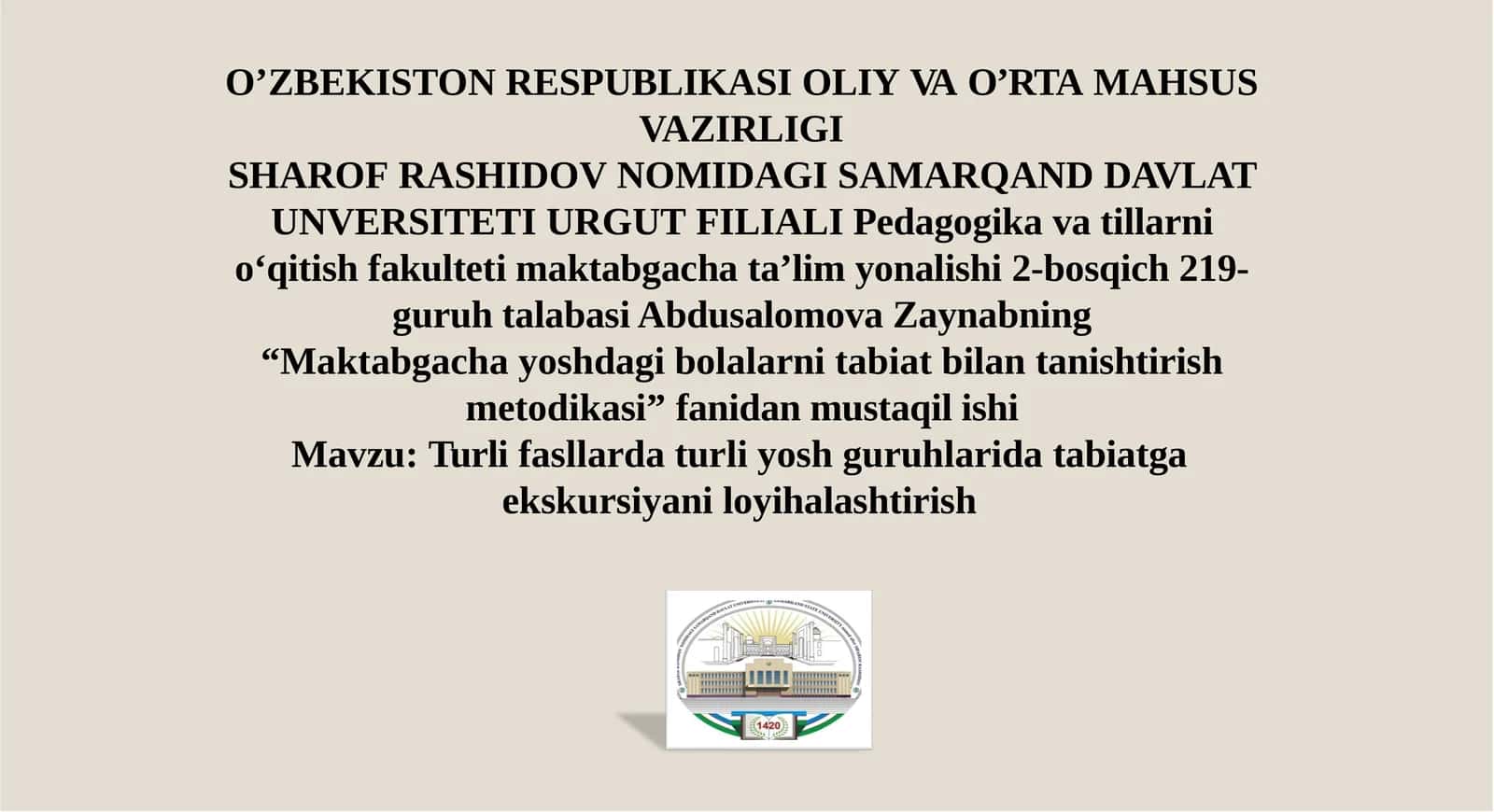 Maktabgachayoshdagibolalarnitabiatbilantanishtirish 1