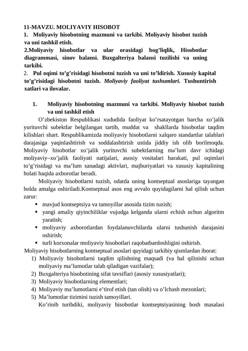Moliyaviy Hisobot 1