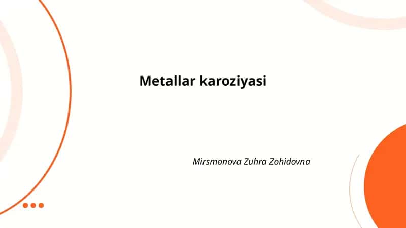Metallar karoziyasi 1