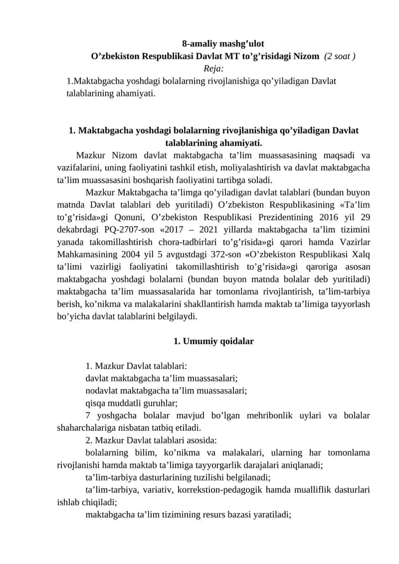 Davlat maktabgacha ta'limi 1