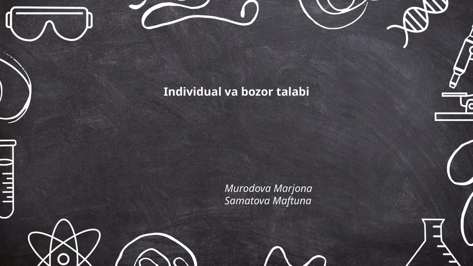 Individual va bozor talabi 1