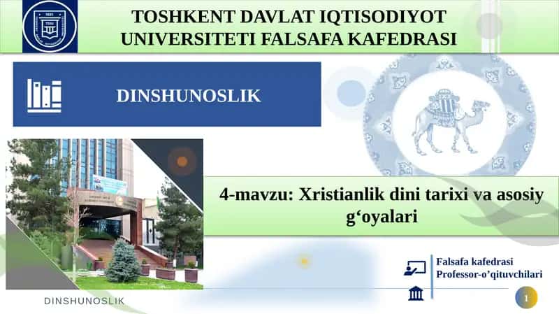 Xristianlikning paydo bo‘lishi, ta’limot va manbalari 1