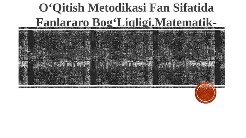 Matematika Oʻqitish Metodikasi 1