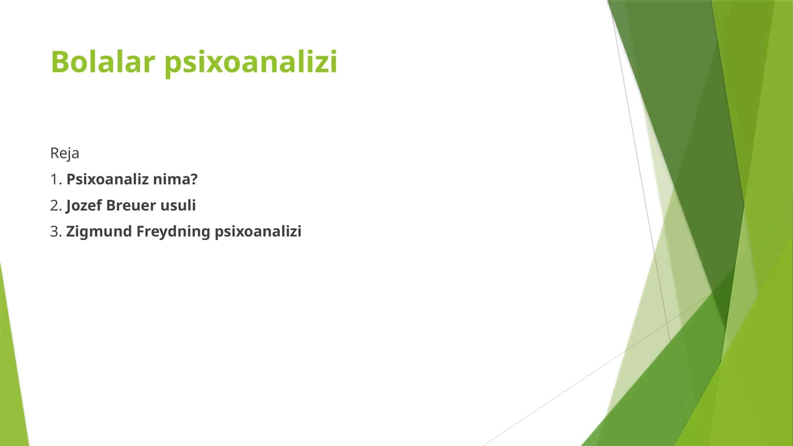 Bolalar psixoanalizi 1
