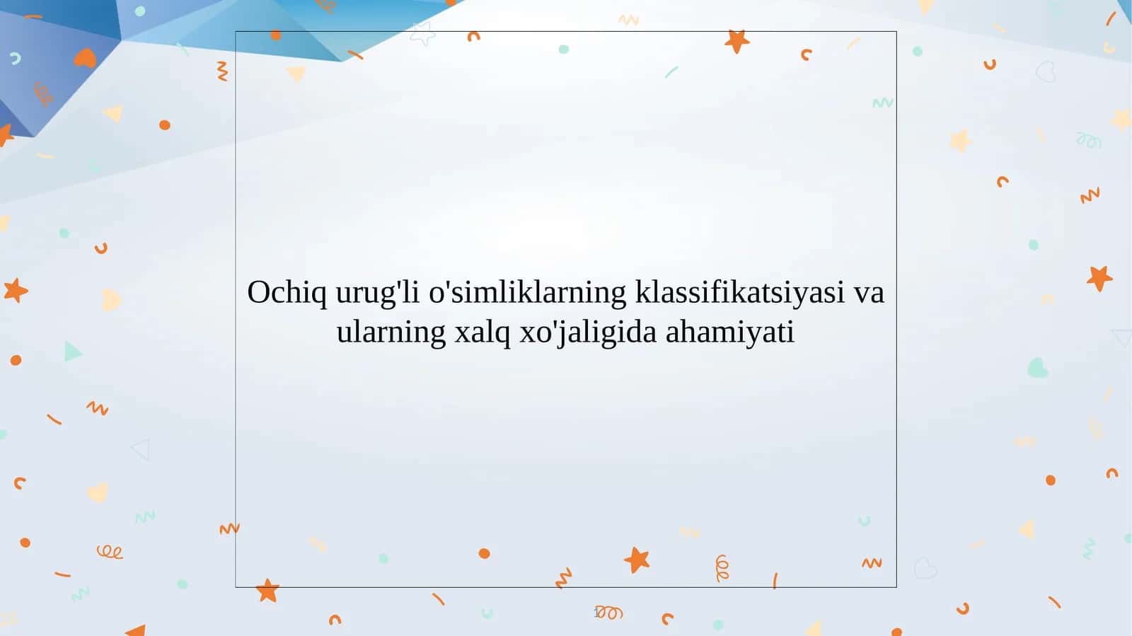 Ochiq urug'li o'simliklarning klassifikatsiyasi va ularning xalq xo'jaligida ahamiyati 1