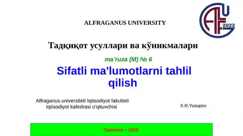Sifatli ma'lumotlarni tahlil qilish