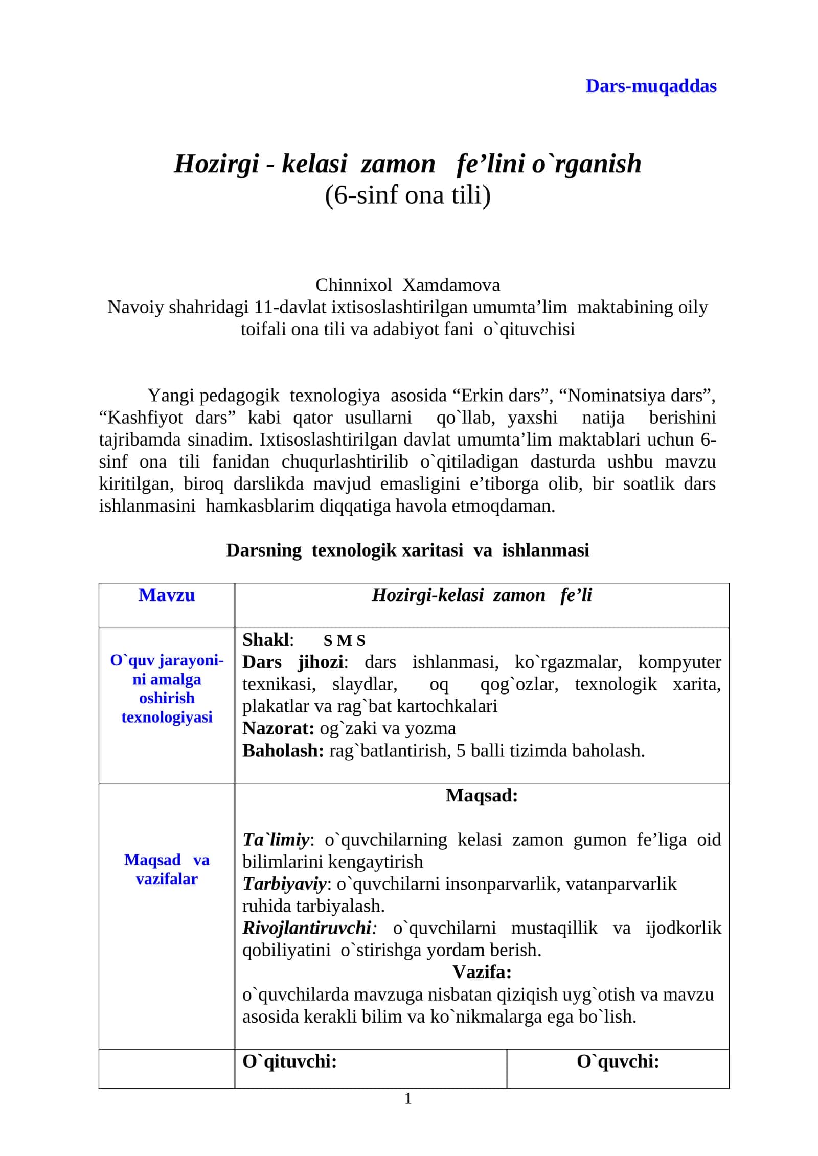 Hozirgi-kelasi zamon fe’li 1