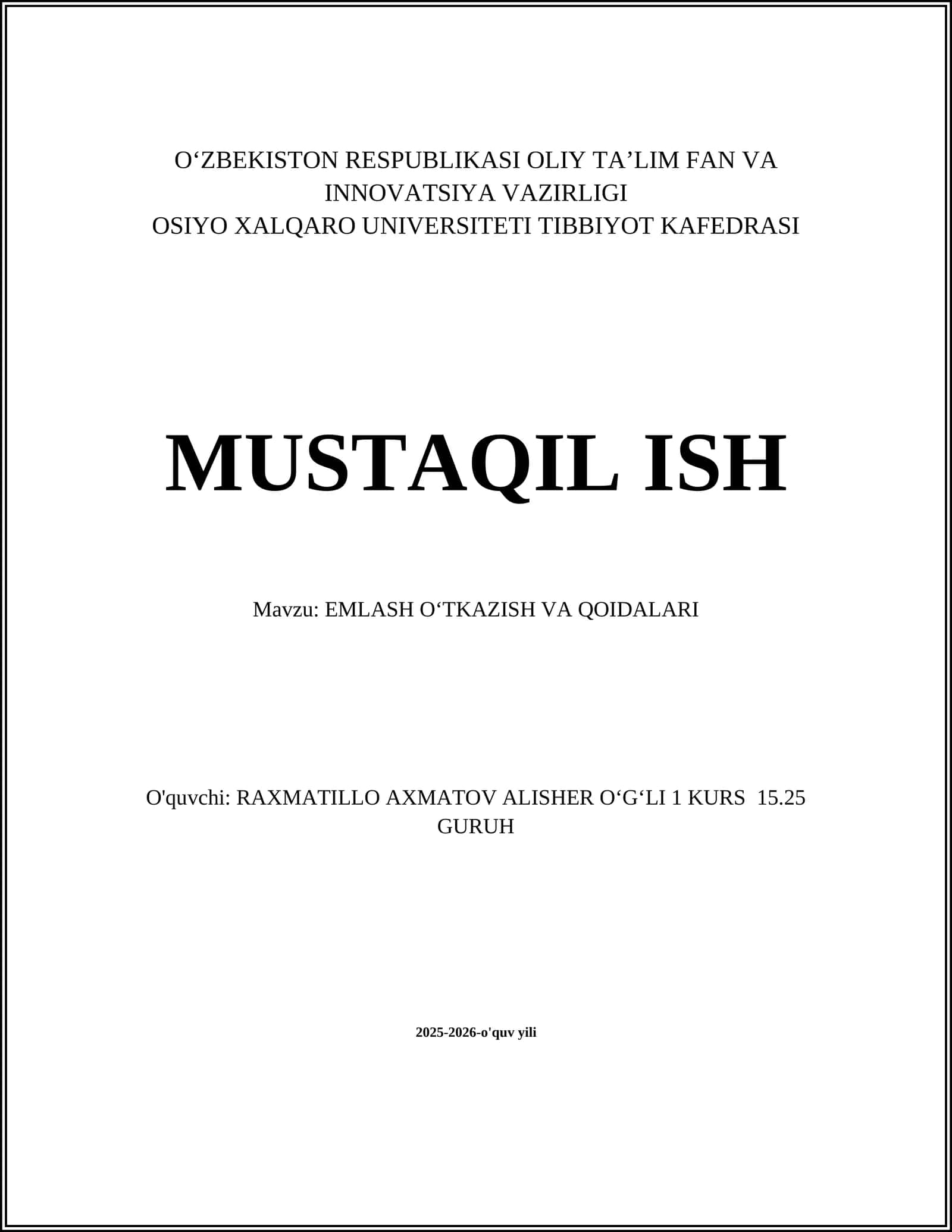 EMLASH OʻTKAZISH VA QOIDALARI 1