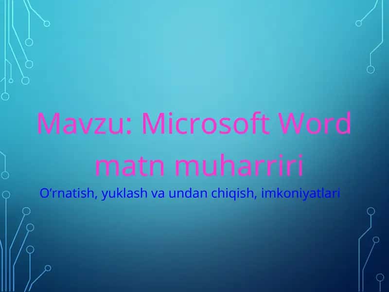 Microsoft Word matn muharriri 1