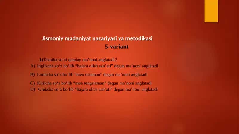 Jismoniymadaniyat nazariyasi va metodikasi 1