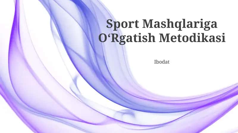 Sport Mashqlariga OʻRgatish Metodikasi 1