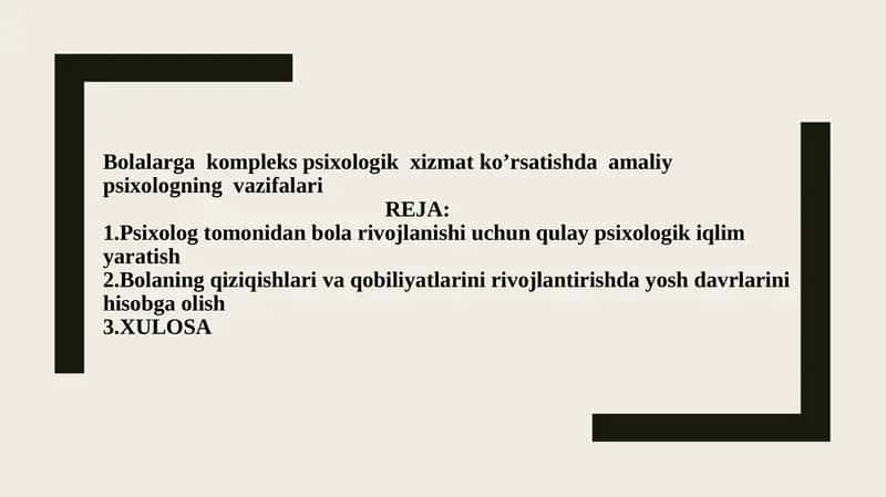 Psixologik xizmat ko’rsatish 1