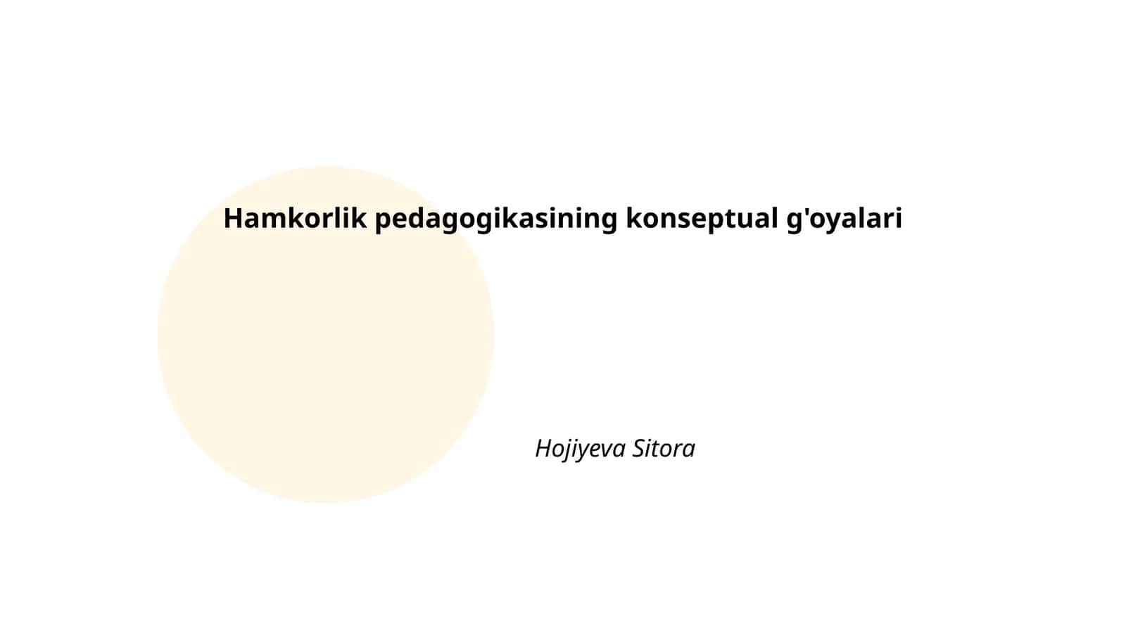 Hamkorlik pedagogikasining konseptual g'oyalari 1