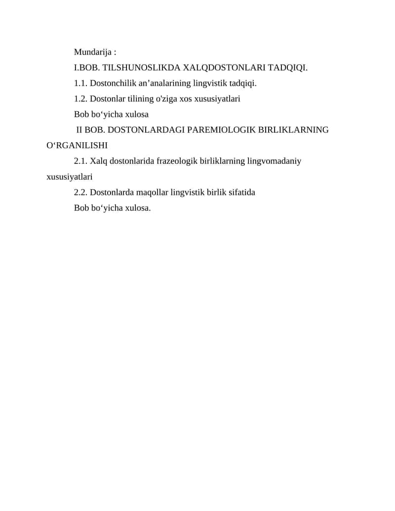 TILSHUNOSLIKDA XALQ DOSTONLARI TADQIQI. 1