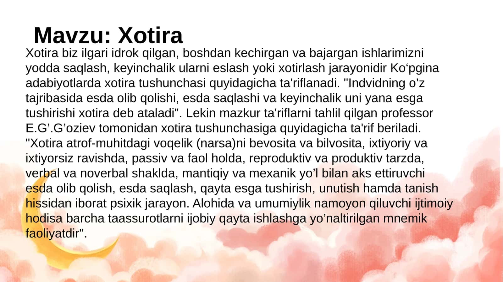 Xotira 1