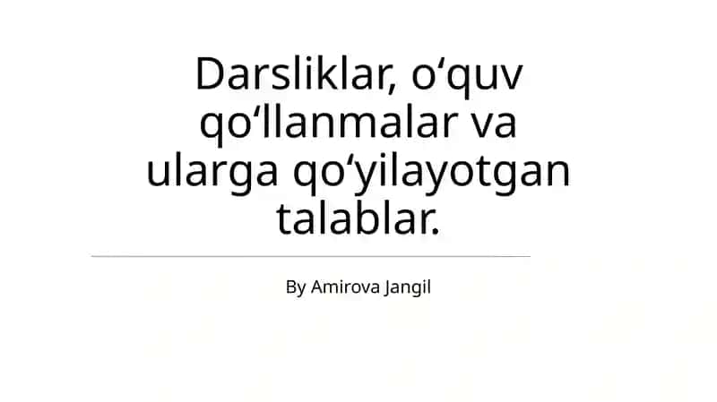 Oliy ta'lim kurslari uchun darsliklar