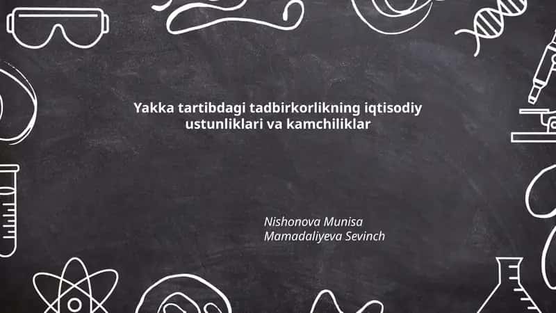 Yakka tartibdagi tadbirkorlikning iqtisodiy ustunliklari va kamchiliklar 1